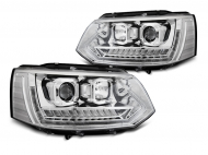 Přední světla LED s denními světly VW T5 09-14 s dynamickým LED blinkrem, chromová