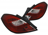 Zadní světla LED LIGHTBAR Opel Corsa D 06-10 3dv. červená/chrom