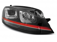 Přední světla U-LED BAR denní světla VW Golf 7 12- černá, red line