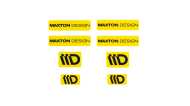 3D logo MaxtonDesign - žluto černé(8ks)