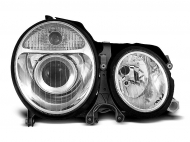 Přední světla čirá Mercedes-Benz E W210 99-01 chromová
