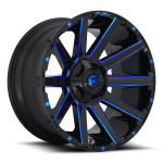 Alloy wheel D644 Contra Gloss Black/Blue Tinted Clear Fuel