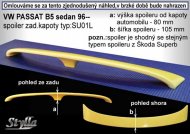 Spoiler zadní kapoty, křídlo Stylla VW Passat 3B -  B5 sedan 96-00