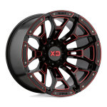 Alloy wheel XD841 Boneyard Gloss Black Milled W/ RED Tint XD Series