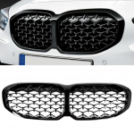 Maska - ledvinky BMW 1 (F40) Hatchback 2019- Diamond - černé lesklé