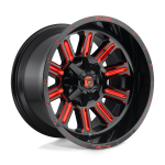 Alloy wheel D621 Hardline Gloss Black RED Tinted Clear Fuel