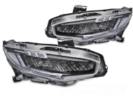 Přední světla LED pro HONDA CIVIC X 2016-2021 černá