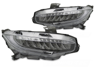 Přední světla LED pro HONDA CIVIC X 2016-2021 černá