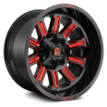 Alloy wheel D621 Hardline Gloss Black Red Tinted Clear Fuel
