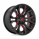 Alloy wheel D712 Rage Gloss Black RED Tinted Clear Fuel