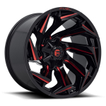 Alloy wheel D755 Reaction Gloss Black Milled W/ RED Tint Fuel