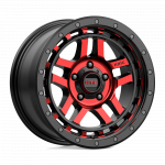 Alloy wheel KM540 Recon Gloss Black Machined W/ RED Tint KMC