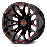 Alloy wheel XD841 Boneyard Gloss Black Milled With Red Tint XD Series