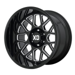 Alloy wheel XD849 Grenade 2 Gloss Black Milled XD Series