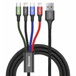 BASEUS USB Kabel 4v1 černý, 1xUSB-C, 2x Lightning, 1xMicro 3,5A 120 cm