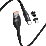 BASEUS USB kabel Fast 4v1 / USB kabel k USB-C / Lightning / Micro 3A 100 cm, černo-šedý