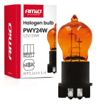Halogenová žárovka PWY24W WP3.3x14.5-4 Amber 12V 24W AMiO-04410