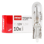 Halogenová žárovka T5 12V 1.2W W2x4.6d čiré 10ks AMiO-04412
