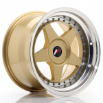 JR Wheels JR6 18x8 ET20-35 5H BLANK Gold w/Machined Lip
