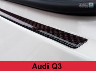 Karbonová ochranná lišta zadního nárazníku Audi Q3 červený karbon 2011-2015