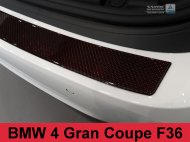 Karbonová ochranná lišta zadního nárazníku BMW 4 F36 coupe červený karbon 2014-