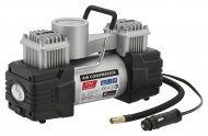 Kompresor 12V DUAL 2 písty se světlem + sada na opravu pneu