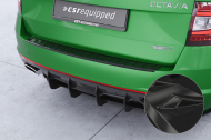 Plastová ochranná lišta zadního nárazníku CSR pro Škoda Octavia III (Typ 5E) RS Combi - černá lesklá