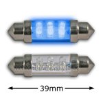 LED žárovka Sufit modrá 39mm 6 LED