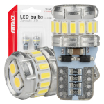 LED žárovky CANBUS T10 W5W 16SMD 2SMD 3014 3030 White 12V 24V AMIO-04260