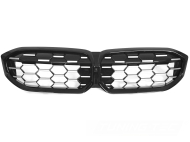 Maska - ledvinky BMW 3 (G20/G21) LCI 2022- Diamond Style - černá/stříbrná lesklá