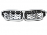 Maska - ledvinky BMW 5 BMW G20/G21 19- diamond style silver