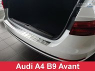 Nerezová ochranná lišta zadního nárazníku Audi A4 B9 Avant žebrovaná 2015-