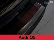 Nerezová ochranná lišta zadního nárazníku Audi SQ5  s červeným karbonem grafitová 2013-2016