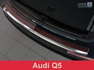 Nerezová ochranná lišta zadního nárazníku Audi SQ5 s červeným karbonem lesklá 2013-2016