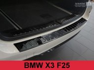 Nerezová ochranná lišta zadního nárazníku BMW X3/F25 X-line grafitová žebrovaná v lesku 2014-2017