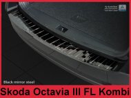 Nerezová ochranná lišta zadního nárazníku Škoda Octavia III Kombi FL 16-19 černá lesklá
