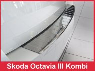 Nerezová Ochranná lišta zadního nárazníku Škoda Octavia III Kombi 13-16 chromová s prolisem
