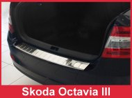 Nerezová ochranná lišta zadního nárazníku Škoda Octavia III sedan chromová