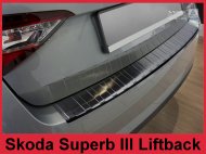 Nerezová ochranná lišta zadního nárazníku Škoda Superb III liftback  grafitová