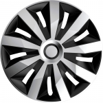 Ozdobné kryty kol, poklice 13" 4Racing PENTA SILVER BLACK 4ks