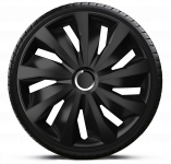 Ozdobné kryty kol, poklice 14" 4Racing GRIP PRO BLACK 4ks
