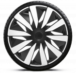 Ozdobné kryty kol, poklice 14" LAZIO CARBON SILVER BLACK 4ks