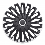 Ozdobné kryty kol, poklice 14" QUANTUM PRO SILVER BLACK 4ks