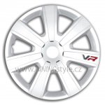 Ozdobné kryty kol, poklice 14" 4racing VR CARBON WHITE 4ks