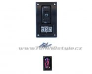 Panel testu akumulátoru - přepínač s voltmetrem