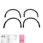 Plastové lemy blatníků pro VW Transporter T5 T5.1 2003-2015 (SV / RD) (10ks) (černý lesk)