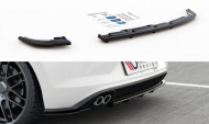 Podspoiler zadního nárazníku V.2 VW Polo GTI Mk6 se žebry černý lesklý plast