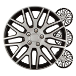 Ozdobné kryty kol, poklice Dakar 15” černo-stříbrná sada 4ks COLOR BOX