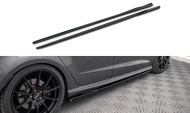 Prahové lišty Audi S3 Sportback 8V Facelift černý lesklý plast