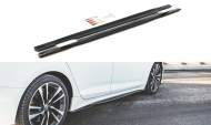 Prahové lišty Audi S5 / A5 S-Line Sportback F5 Facelift černý lesklý plast